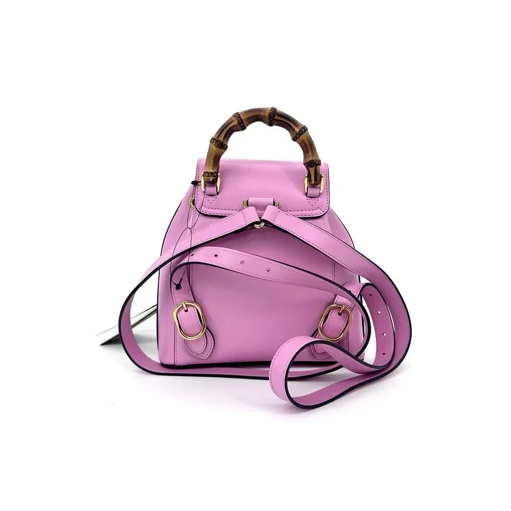 NIB Gucci Bamboo Backpack Pink Smooth Leather Top Handle $3,980 - Picture 7 of 16